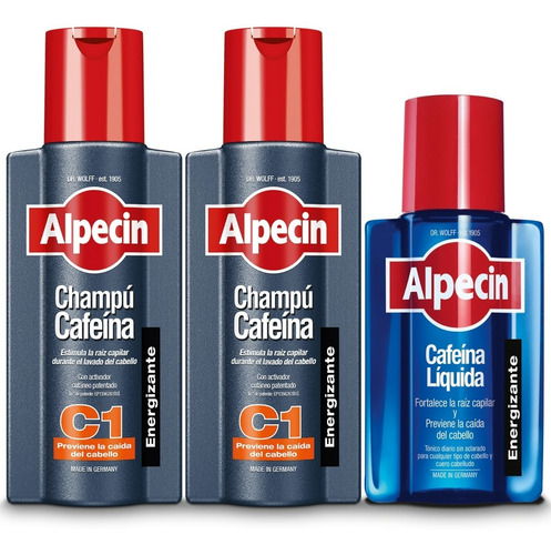  Alpecin Pack X2 Shampoo Anticaída C1 250ml+ Loción Cafeína