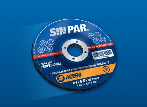 Discos Desbaste Metal Abrasivo Amoladora 115 X 6 Mm Sin Par