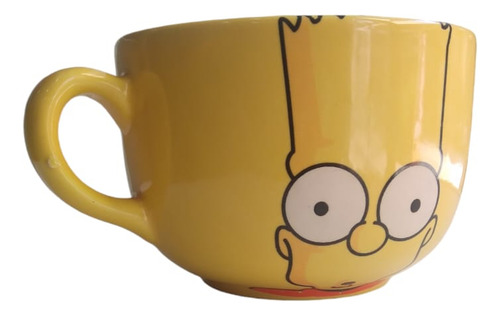 Tazon Los Simpsons Bart Ojos De Frente Color Amarillo