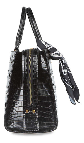 Bolsa Cloe Satchel Para Mujer Corte Láser De Monograma Color Negro