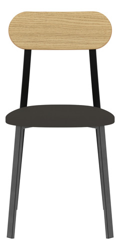 Mesa Rectanulgar 140 Cm Con 6 Sillas Modernas De Caño Negro Negro 6