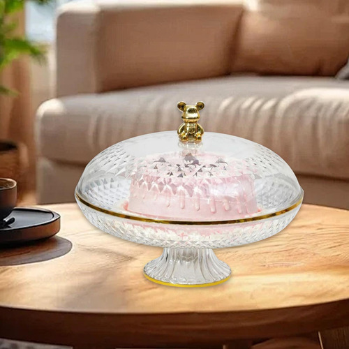Pastel De Placa De Fruta Stand With Dome Clear Versátil