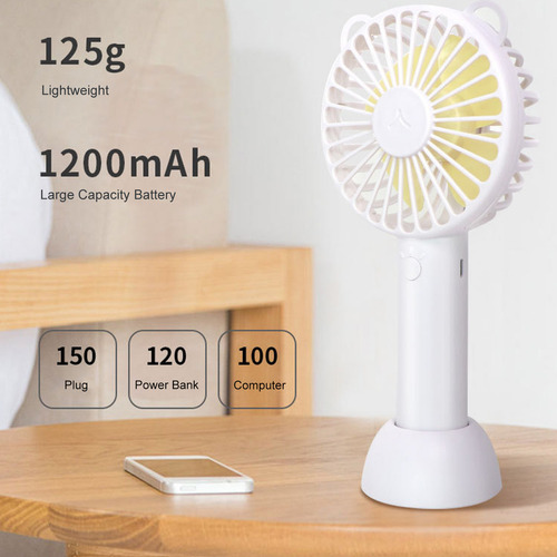 Pj Ventilador De Mano Con Base Mini Ventilador Portátil 3