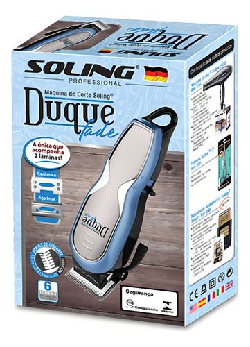 Máquina De Corte Soling Duque Taper Cordless Black 127/220V