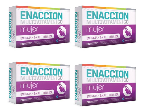 4 Enaccion Multivitaminico Mujer  X 30 Comp