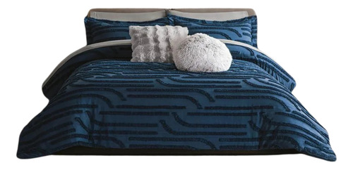 Edredón Mat Xl/ Qs Tufted Concord Relieve Con Fundas Color Dante