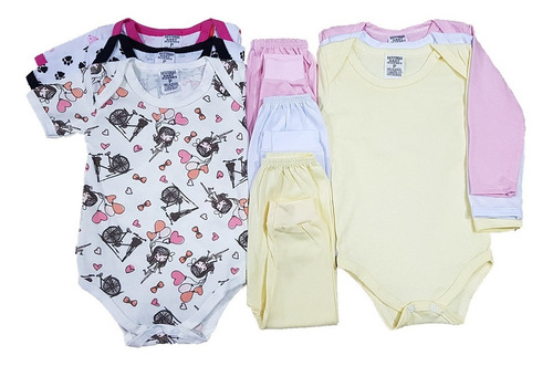 Body Bebê+mijão Liso E Estampado Kit C/16 Roupa Bebê Atacado