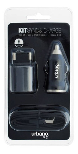 Urbano Kit 3 En1 Micro Usb Kitsync & Charge Cargador Auto