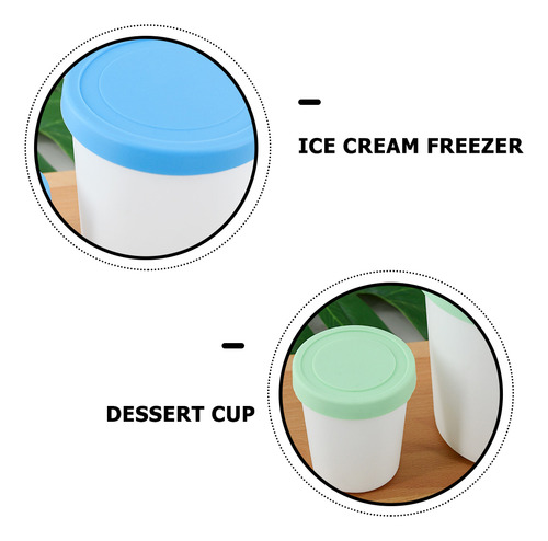 2 Vasos De Almacenamiento De Helado Con Tapa De Silicona Par