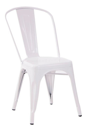 Silla Tolix Metalica Moderna Comedor Blanco