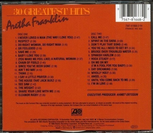Aretha Franklin 30 Greatest Hits 2cd Musicovinyl