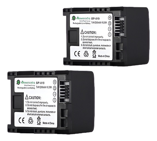 2 X 2200mah Descodificado Batería Para Canon Bp-808 Bp808 Bp