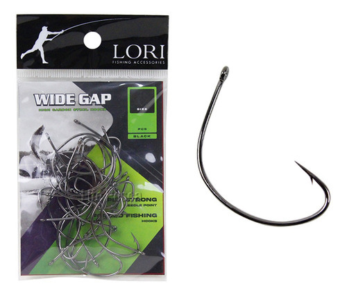 Anzol Wide Gap Black Lori N° 1 - 25 Peças