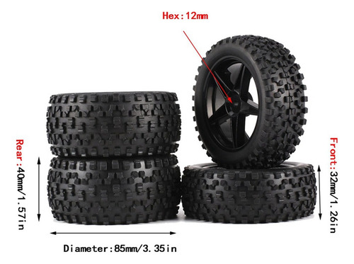 Neumático De 85 Mm For 144001 144010 124007 124017 1, 4 Uni