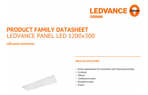 Panel Led Osram Ledvance 36w 30x120 6500k