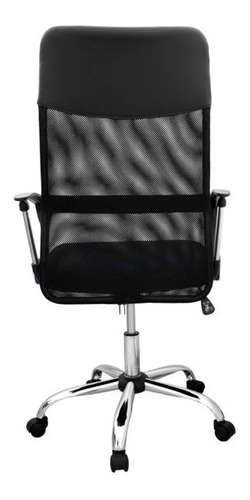 Silla de escritorio Para Tu Casa Mesh ergonómica negra con tapizado de poliéster y mesh
