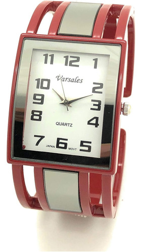 Varsales Ladies Elegant Rectangle Metal Bangle Cuff Reloj De