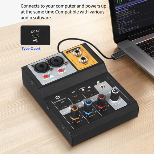 Mini Mezclador De Audio Audio De 2 Canales Para Ktv Show