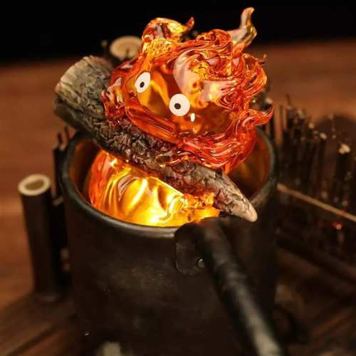 Z Luz Nocturna Calcifer De Llama 3d De Halloween