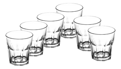 Jogo De Copos Vidro 300 Ml Conjunto 6 Peças Agua Suco Soda