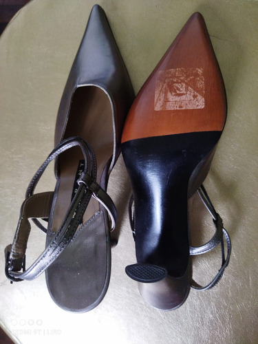 Zapatos De Vestir, Cuero Natural, Peltre, 37. Estreno.
