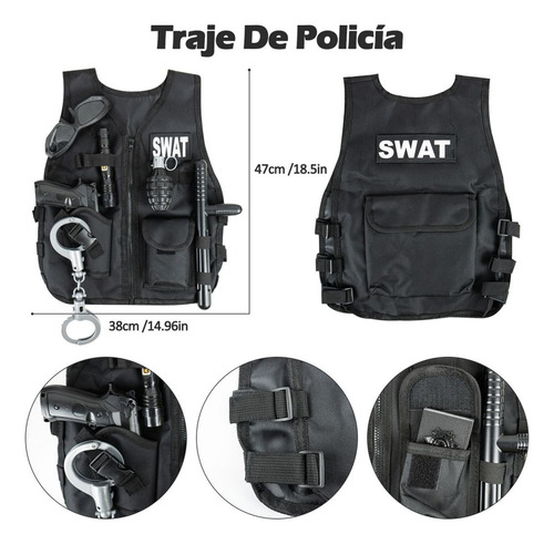 Redcrab Swat Conjunto De Disfraces De Policía For Niños