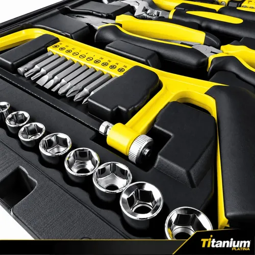 Kit Jogo De Ferramentas 156 Peças Maleta Multiuso Titanium