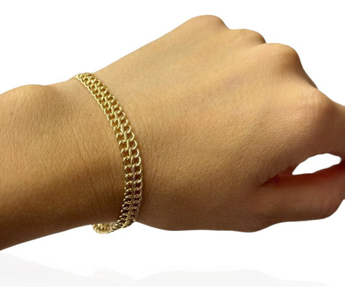 Pulseira Lacraia Ouro 18k 750 7 Mm 16 Cm Pulso Muito Fino