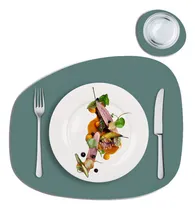 Comprar Individual De Mesa Modelo Stone Color Eucalipto Cuero Reciclado Sustentable Duradero Antideslizante Reversible Y Lavable Para Mesa Redonda O Cuadrada Supercover