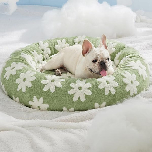 Donut Dog Bed Seasons Cozy Washable Cover Verde Grande