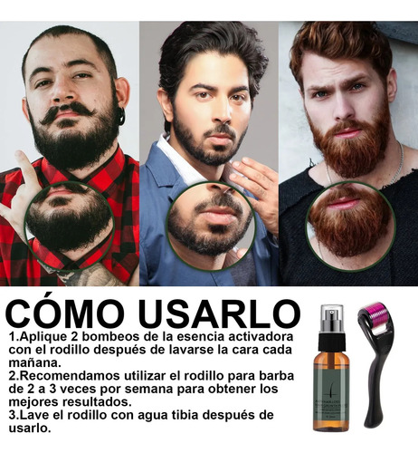 Set Cuidado Barba Hombres + Dermaroller