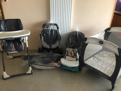 Imagen 1 de 5 de Combo Corral, Mesa De Comer, Coche Y Silla Para Carro Bebé