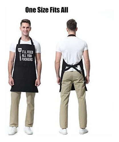 Delantal De Cocina Para Hombres O Mujeres Con 3 Bolsillos