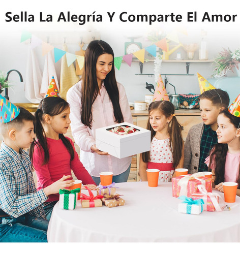 25 Cajas De Cartón Con Ventana Para Postres Portátiles Para Pasteles Cupcakes Galletas Dona 20cm*20cm