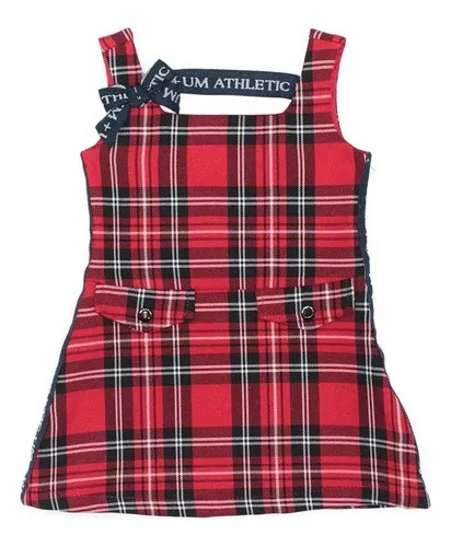 Imagem 2 de 3 de Vestido Xadrez Vermelho Um Mais Um 781008
