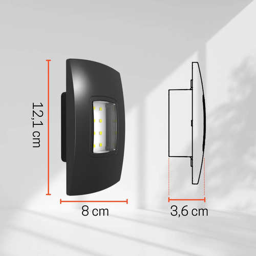 Luminária Emergência Led Embutir 4x2 100 Lumens Avant