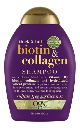 Ogx Shampoo Biotin Y Colageno 385 Ml