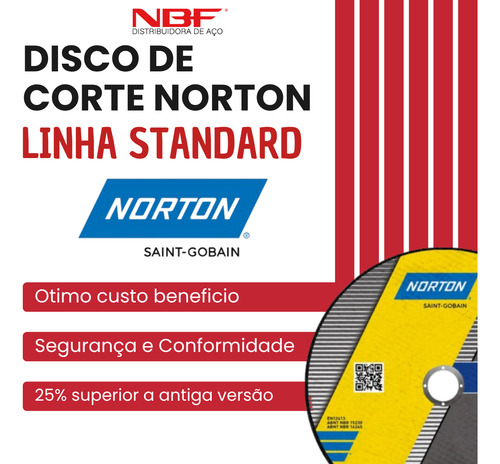 Disco De Corte Fino 7x1/16x7/8 Norton Standard - Kit Com 05