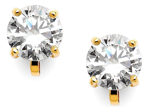 Pendientes De Tuerca Con Clip De Boda De Cristal De Circonit