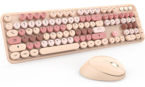 Teclado Y Mouse Inalámbricos, Lindo Teclado Y Mouse Kootop, 3 Té Con Leche.