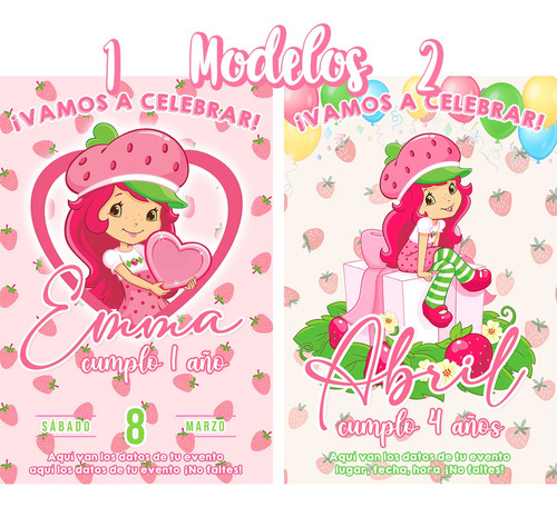 30 Invitaciones Cumpleaños Rosita Fresita Rosita Fresita 1
