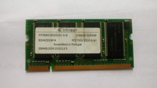 Memoria Ram Sodimm Ddr 256mb 333mhz Infineon Pc2700s