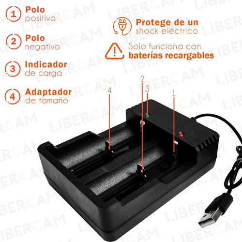 Cargador De Baterias 18650 Doble Pilas Aa Aaa 26650 10440 14