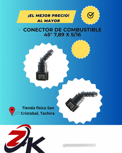 Conexion Rapida Para Combustible 7,89 X 5/16 45° 5unidades