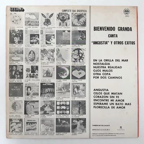 Lp Bienvenido Granda Canta Angustia Otros Exitos Disco Vinil - R$ 39,77