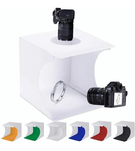 Caja De Luz De Fotografía Portátil Mini Con 6 Paños De Fondo