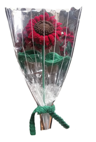 Girasol De Hilo Algodon Tejido A Mano Crochet