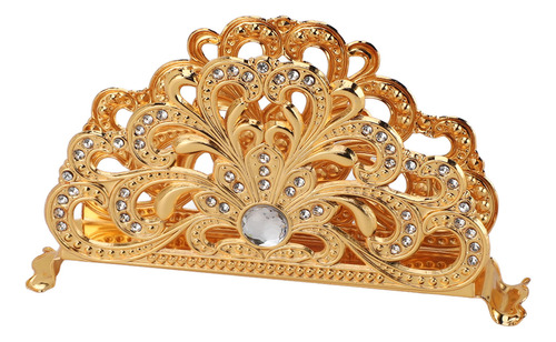 Servilletero Dorado De Metal Dorado, Exquisito Lujo Europeo