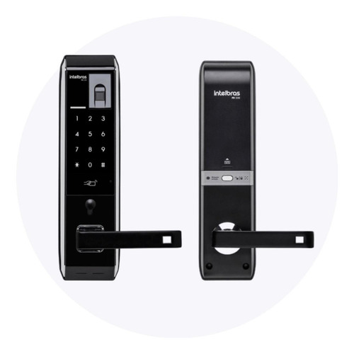 Fechadura Digital Intelbras Fr330 Senha Tag Biometria Chave Fechamento Automático Embutir