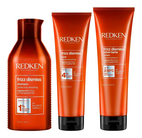 Shampoo 500ml + Mascarilla + Crema Redken Frizz Dismiss